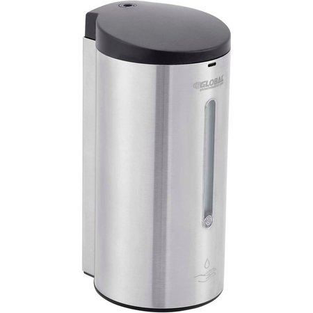 GLOBAL INDUSTRIAL Automatic Liquid Soap/Sanitizer Dispenser, 700 ml, Stainless Steel 641520
